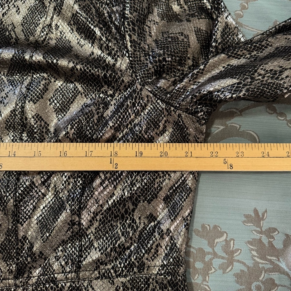 Chico's Samaria Black Silver Python Snake Print Z… - image 6